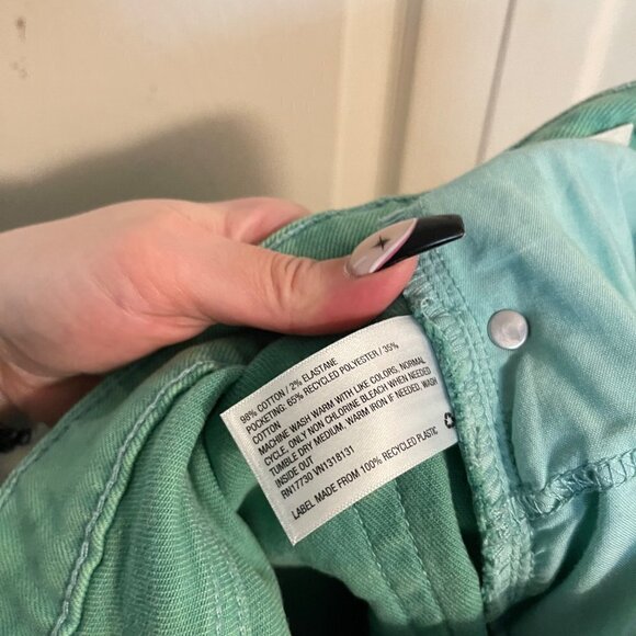 Wild Fable Womens Y2K Green Lace Pockets Highest Rise Wide Leg Ankle Jeans Sz 2 - Picture 9 of 11